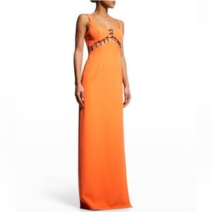 Aidan by Aidan Mattox Orange Cut Out Gown Size 2